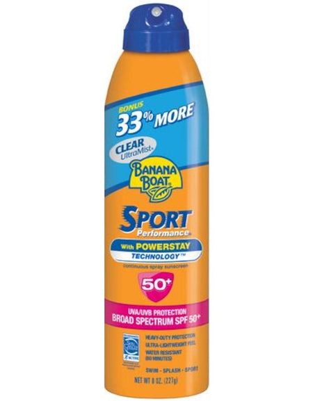 Banana Boat Sport Sunscreen Spray SPF 50 (8 oz, 2 Pack)