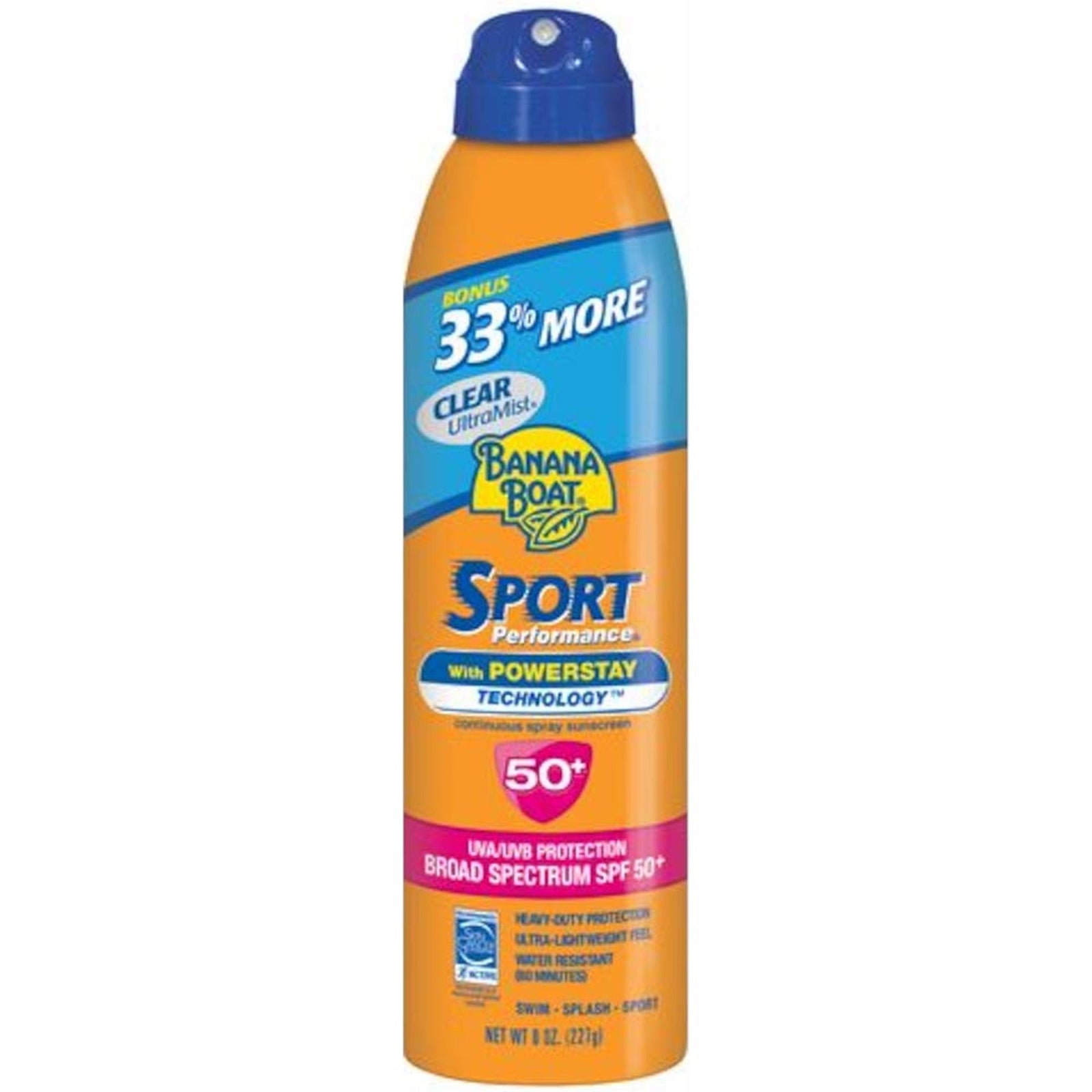 Banana Boat Sport Sunscreen Spray SPF 50 (8 oz, 2 Pack)