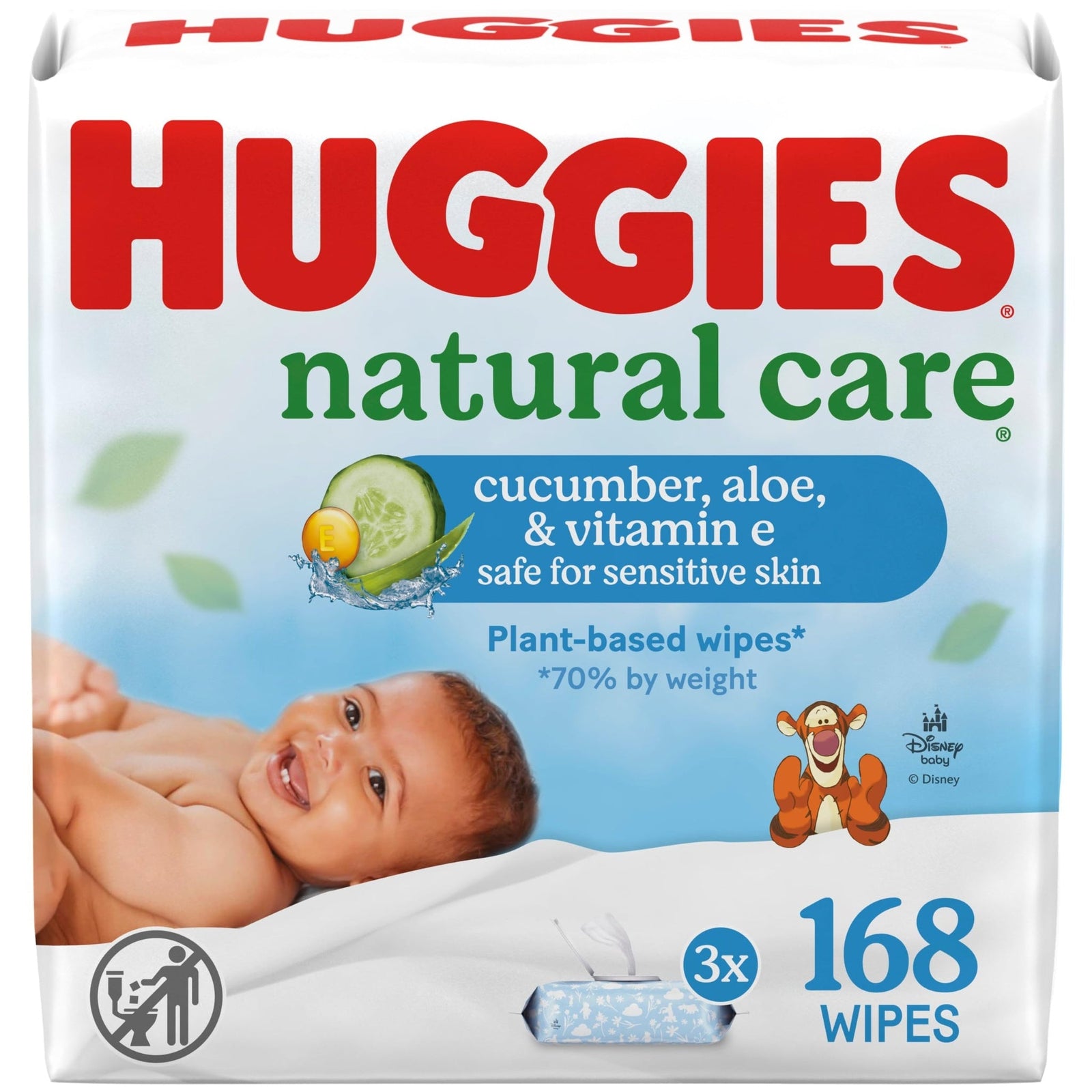 Huggies Natural Care Baby Wipes Cucumber & Aloe (168 ct)