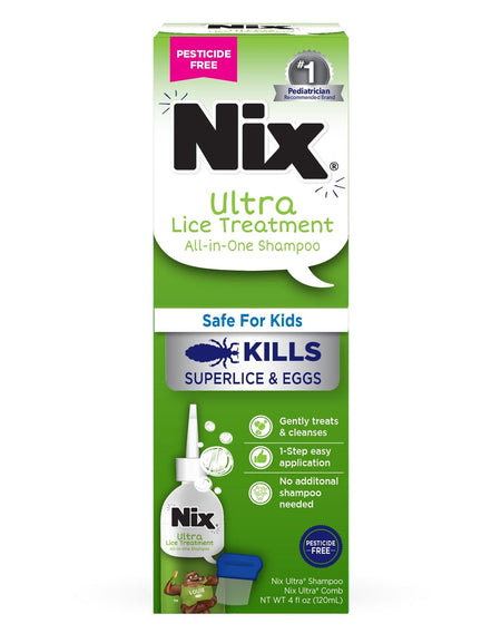 Nix Ultra Superlice Treatment Shampoo + Comb (4 oz)