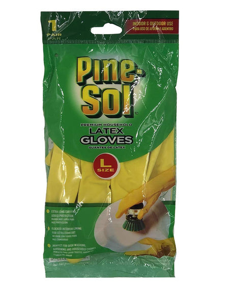 Pine-Sol Latex Gloves Yellow (1 Pair, Large)
