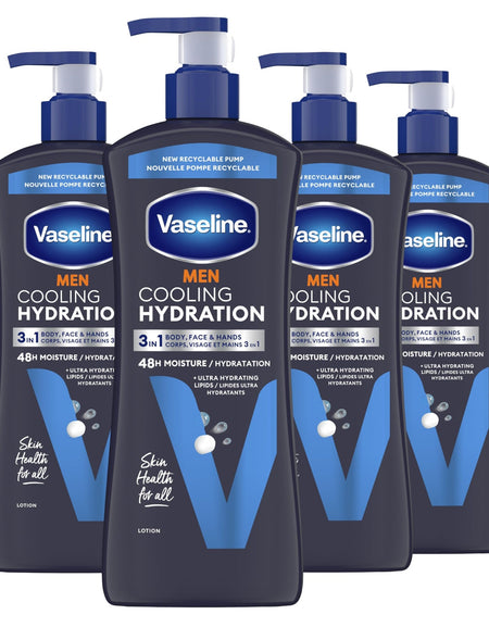 Vaseline Men 3-in-1 Lotion Cooling Hydration (20.3 oz, 4 Pack)