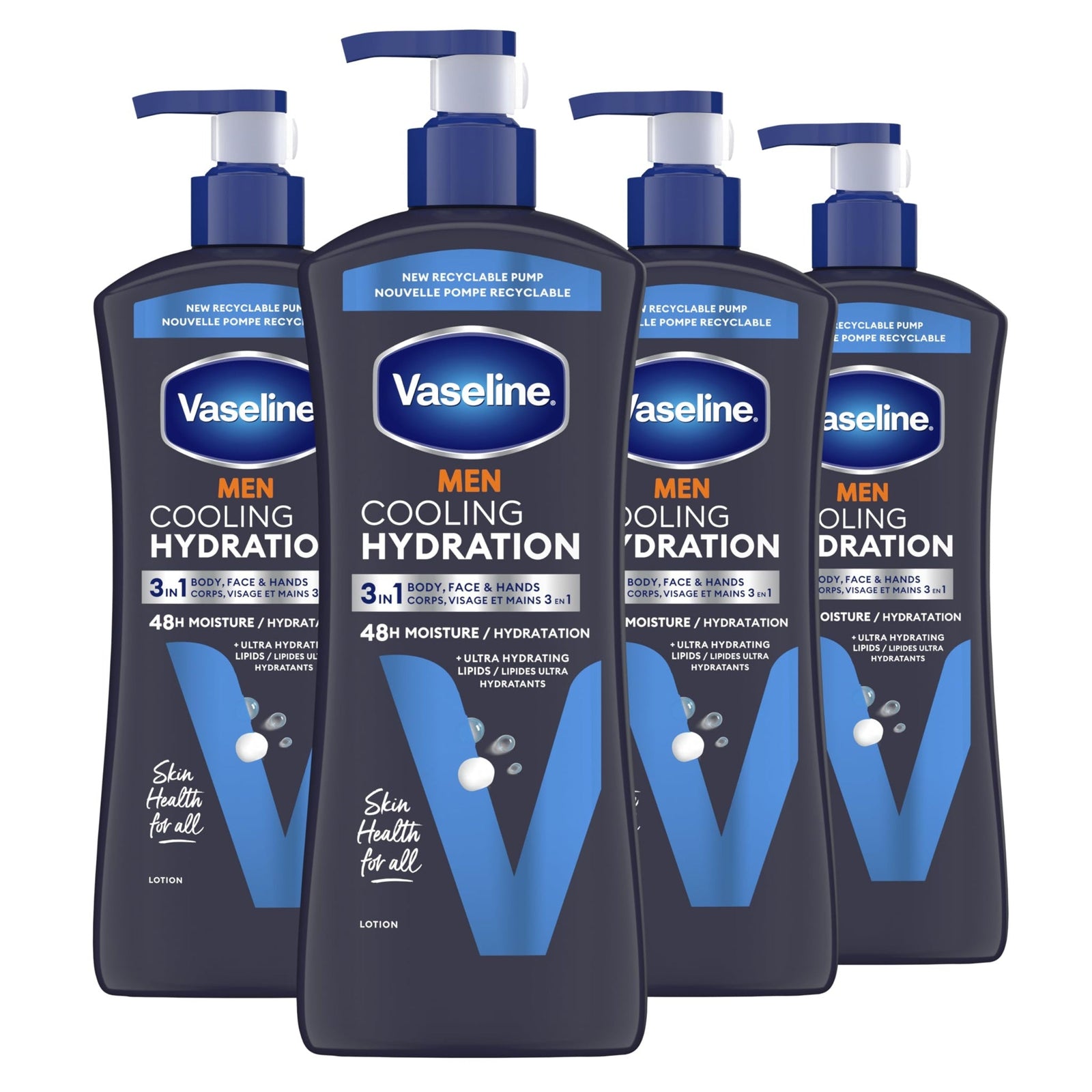 Vaseline Men 3-in-1 Lotion Cooling Hydration (20.3 oz, 4 Pack)