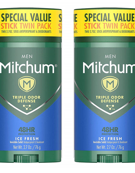 Mitchum Deodorant Ice Fresh (2.7 oz, 2 Twin Packs)