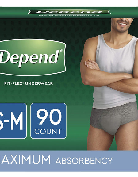 Depend FIT-FLEX Underwear for Men S/M (90 Count)