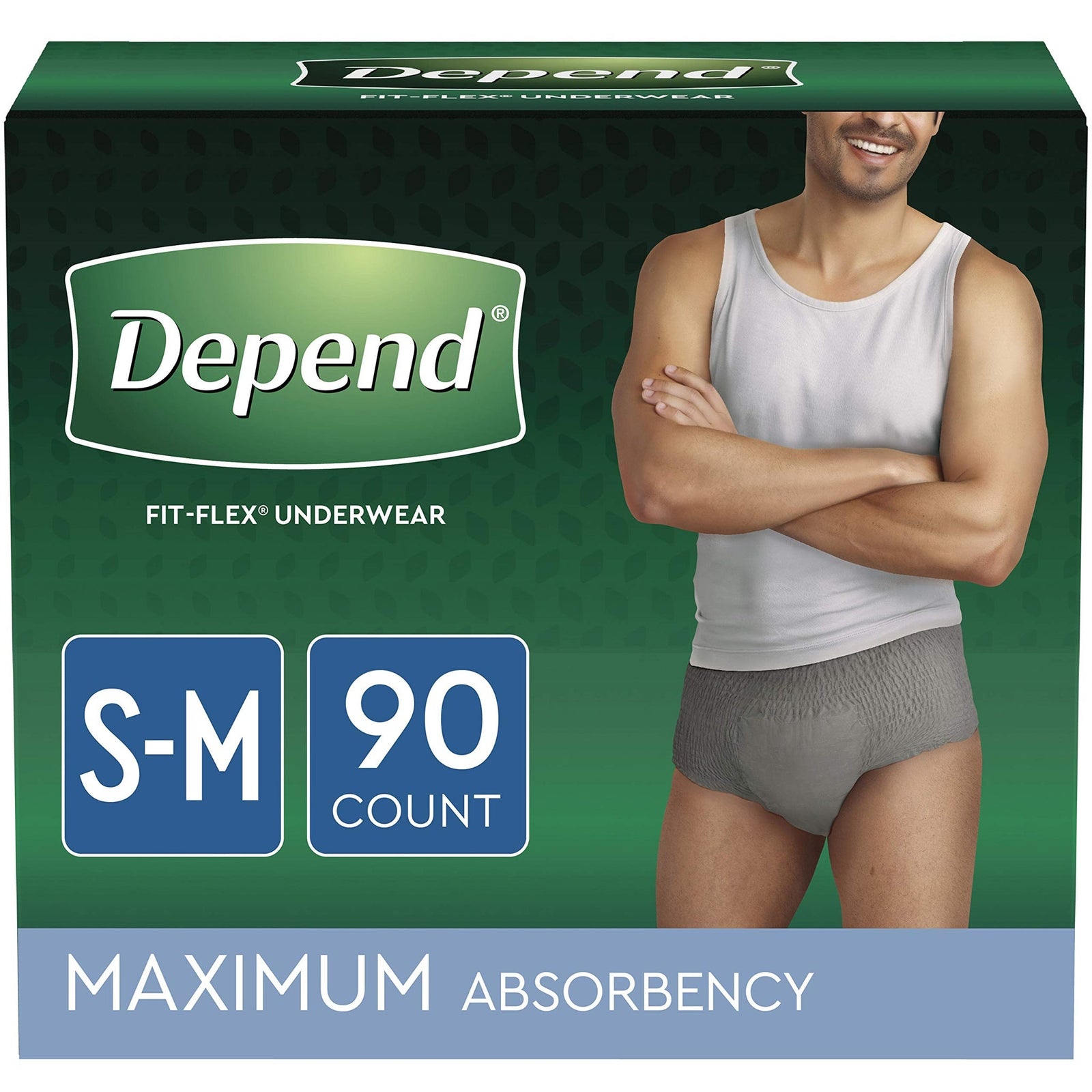 Depend FIT-FLEX Underwear for Men S/M (90 Count)