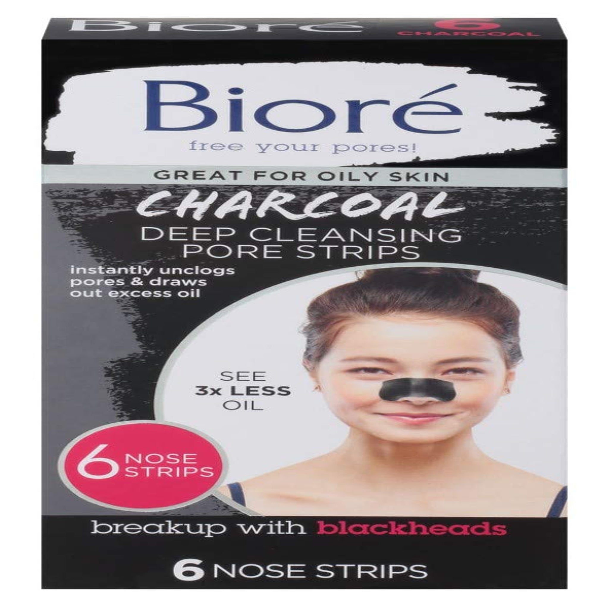 Biore Charcoal Pore Strips (6 Count, 3 Pack)