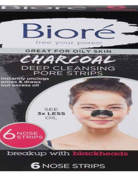 Biore Charcoal Pore Strips (6 Count, 3 Pack)