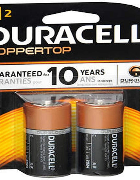Duracell Coppertop Alkaline Battery C Size (2-pack)