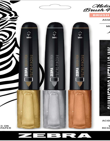 Zebra Metallic Brush Pen (21-pack)