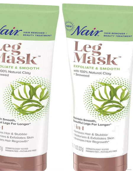 Nair Leg Mask Clay Exfoliate & Smooth (8 oz, 2-pack)