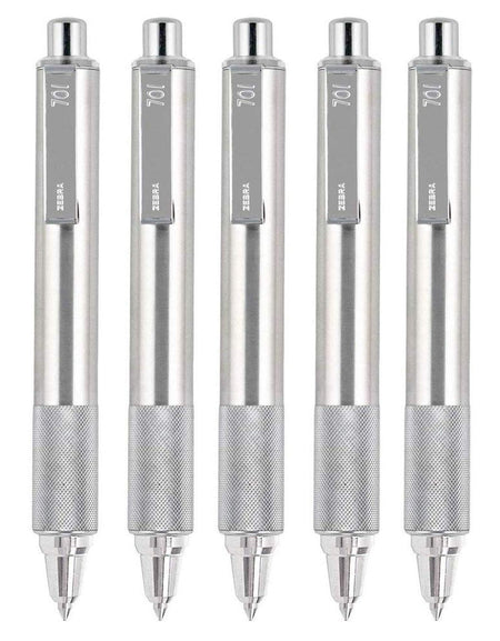 Zebra F-701 Stainless Steel Pen Black Ink (5-pack)