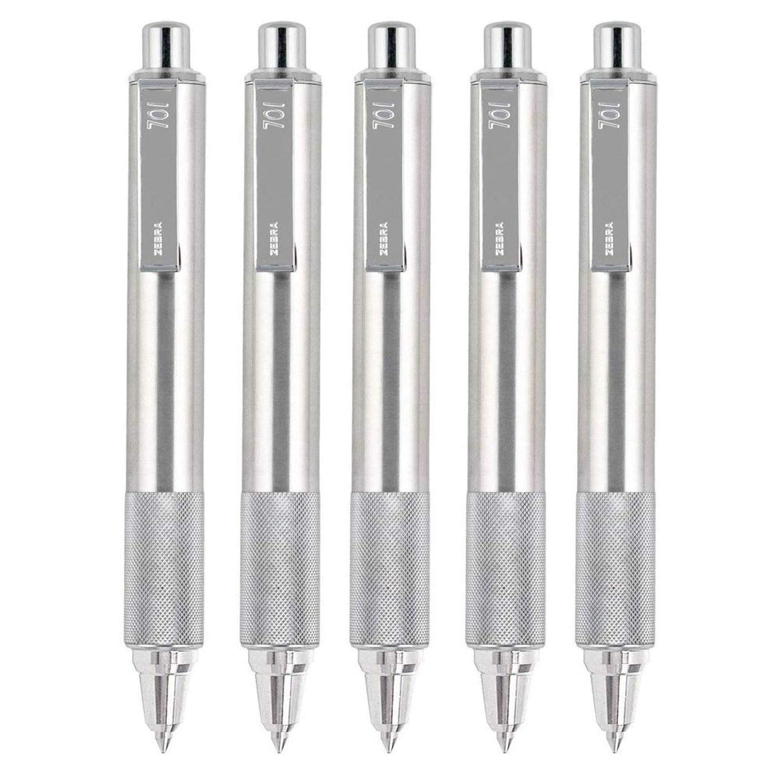 Zebra F-701 Stainless Steel Pen Black Ink (5-pack)