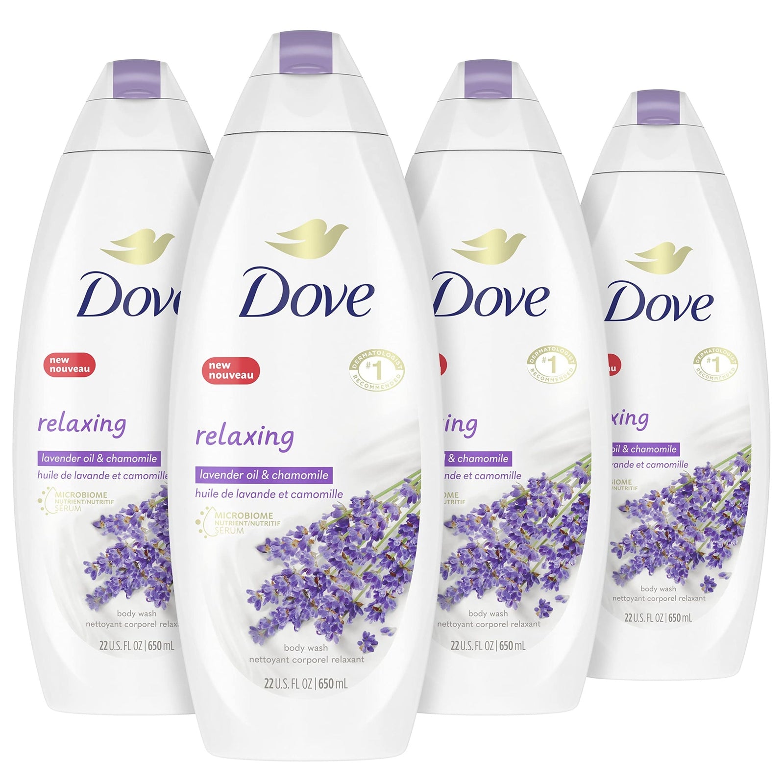 Dove Body Wash Lavender Oil & Chamomile (22 oz, 4-pack)
