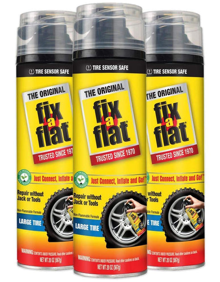 Fix-A-Flat Tire Inflator with Hose (20 oz, 3-pack)