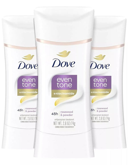 Dove Even Tone Antiperspirant Deodorant (2.6 oz, 3-pack)