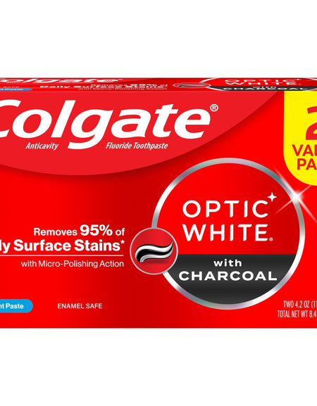 Colgate Optic White Charcoal Toothpaste (4.2 oz, 2 Pack)