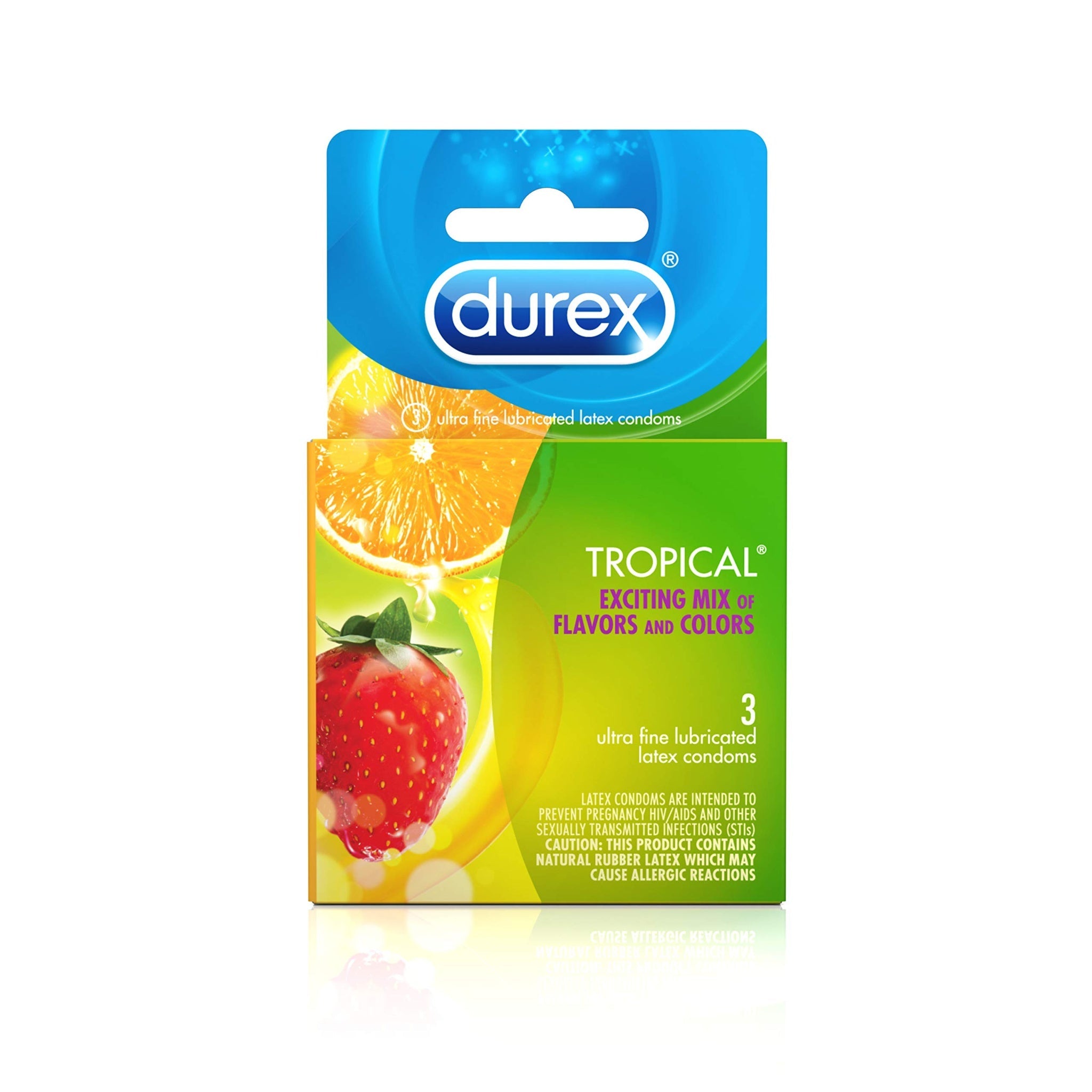 Durex Tropical Flavored Condoms (3 Count, 6 Pack)
