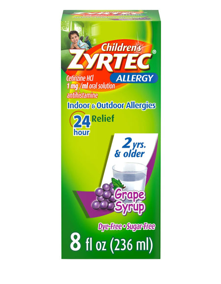 Zyrtec Children's Allergy Relief Syrup Grape (8 oz)