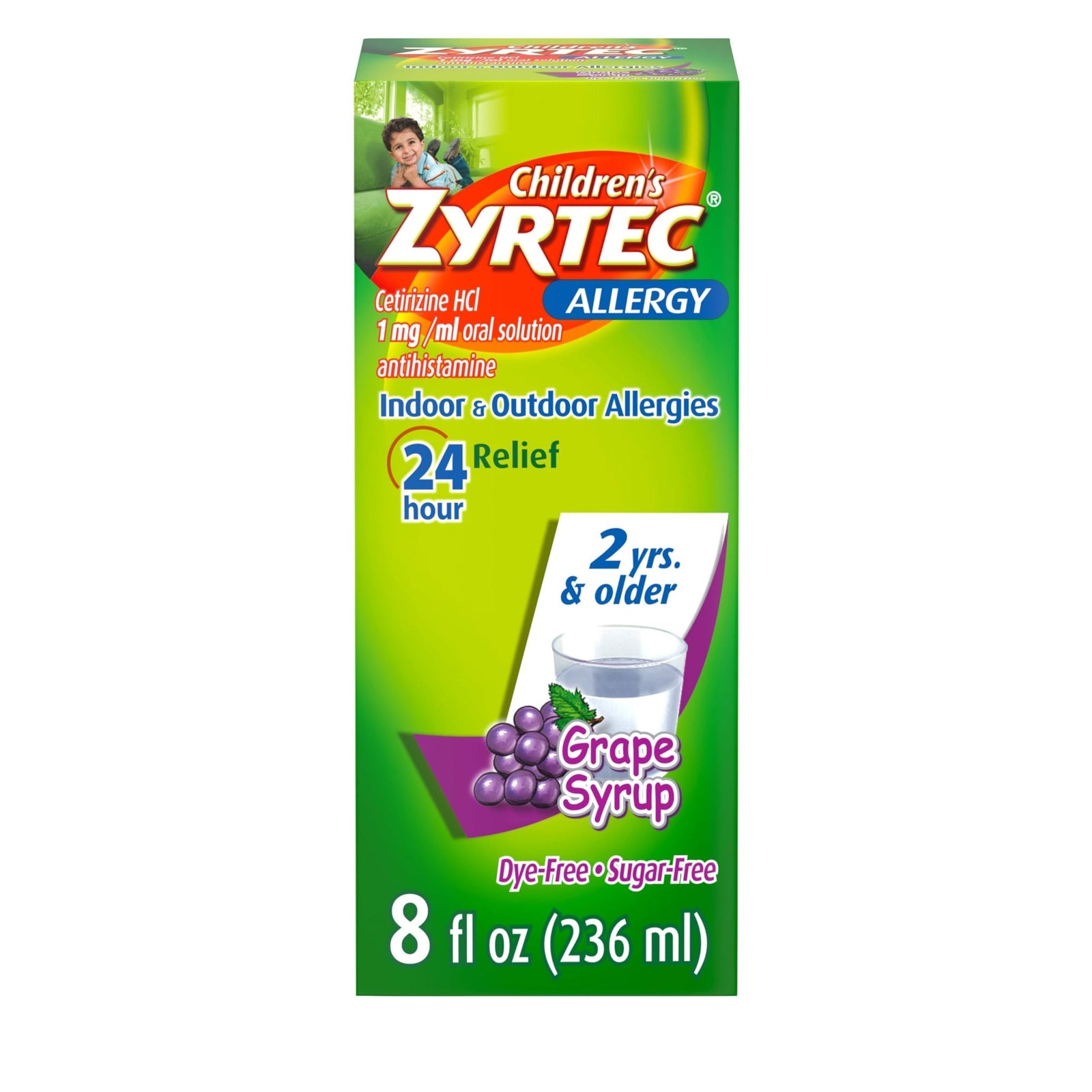 Zyrtec Children's Allergy Relief Syrup Grape (8 oz)