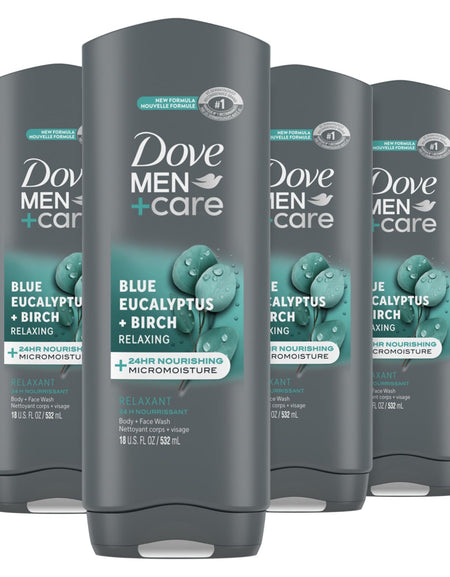 Dove Men+Care Body Wash Eucalyptus & Birch (18 oz, 4-pack)
