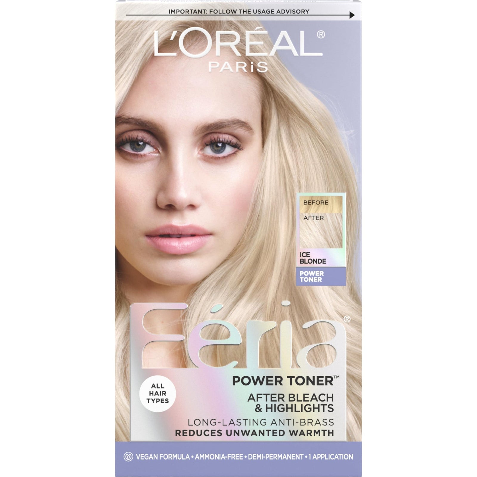 L’Oreal Feria Anti-Brass Hair Toner Ice Blonde (1 ct)