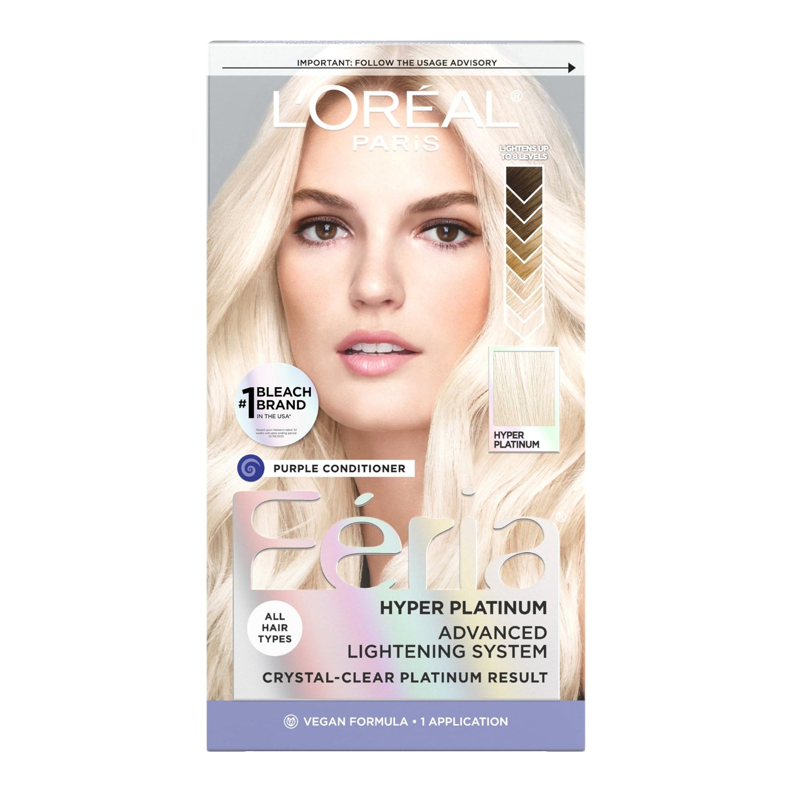 L’Oreal Feria Hair Bleach Hyper Platinum (1 kit)