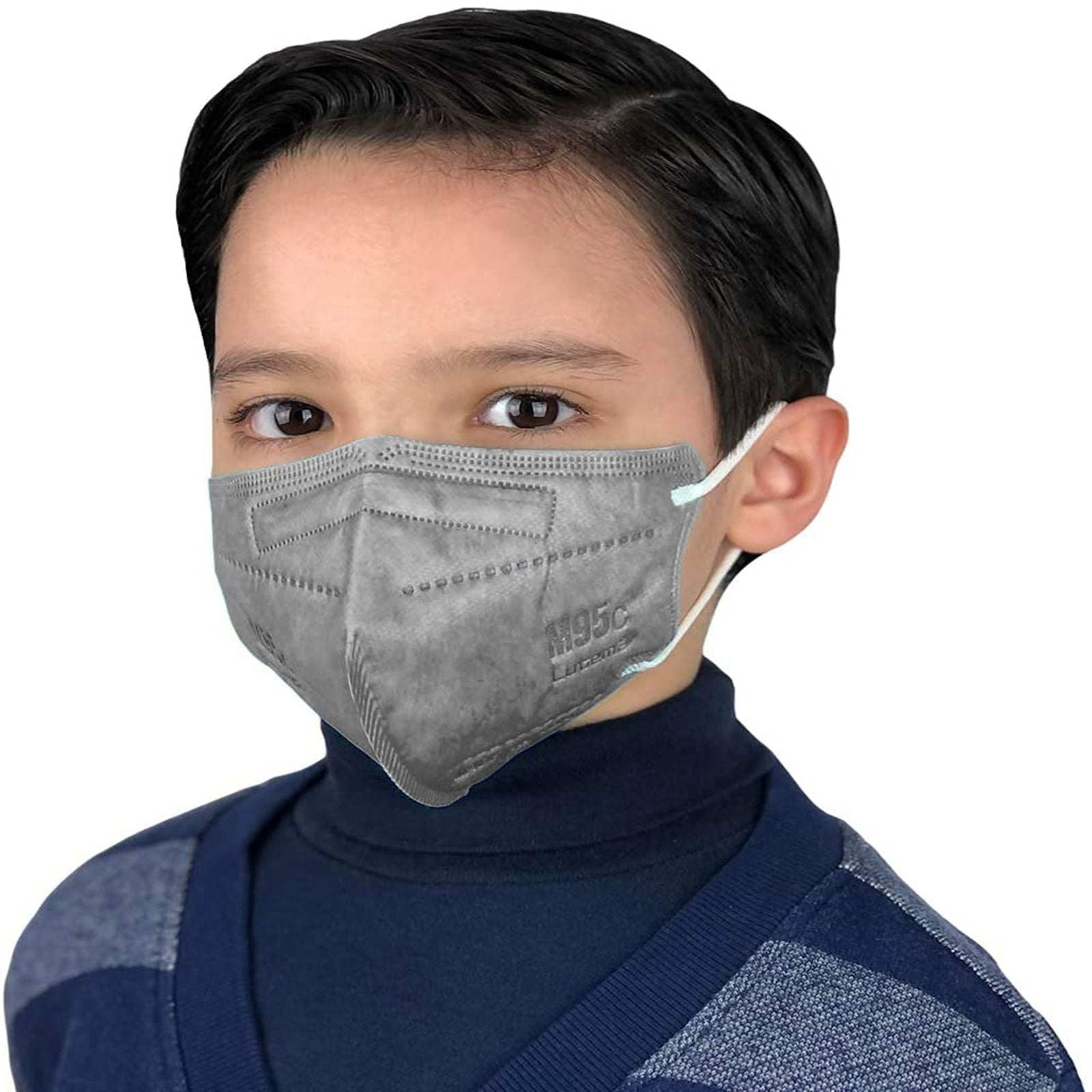 Kids 3D Face Mask Gray 5-Ply (10 ct)