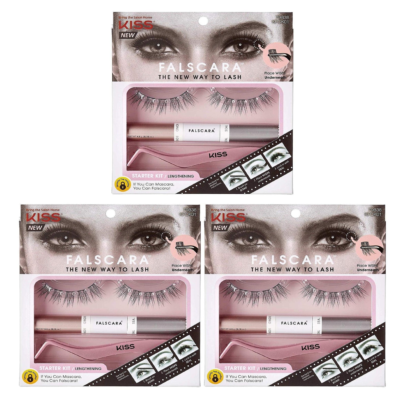 Kiss Falscara Lash Starter Kit Lengthening (3 Pack)