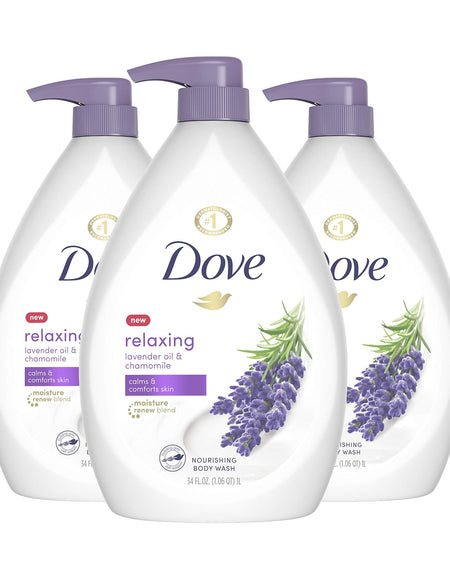 Dove Relaxing Body Wash Lavender & Chamomile (34 oz, 3 Pack)