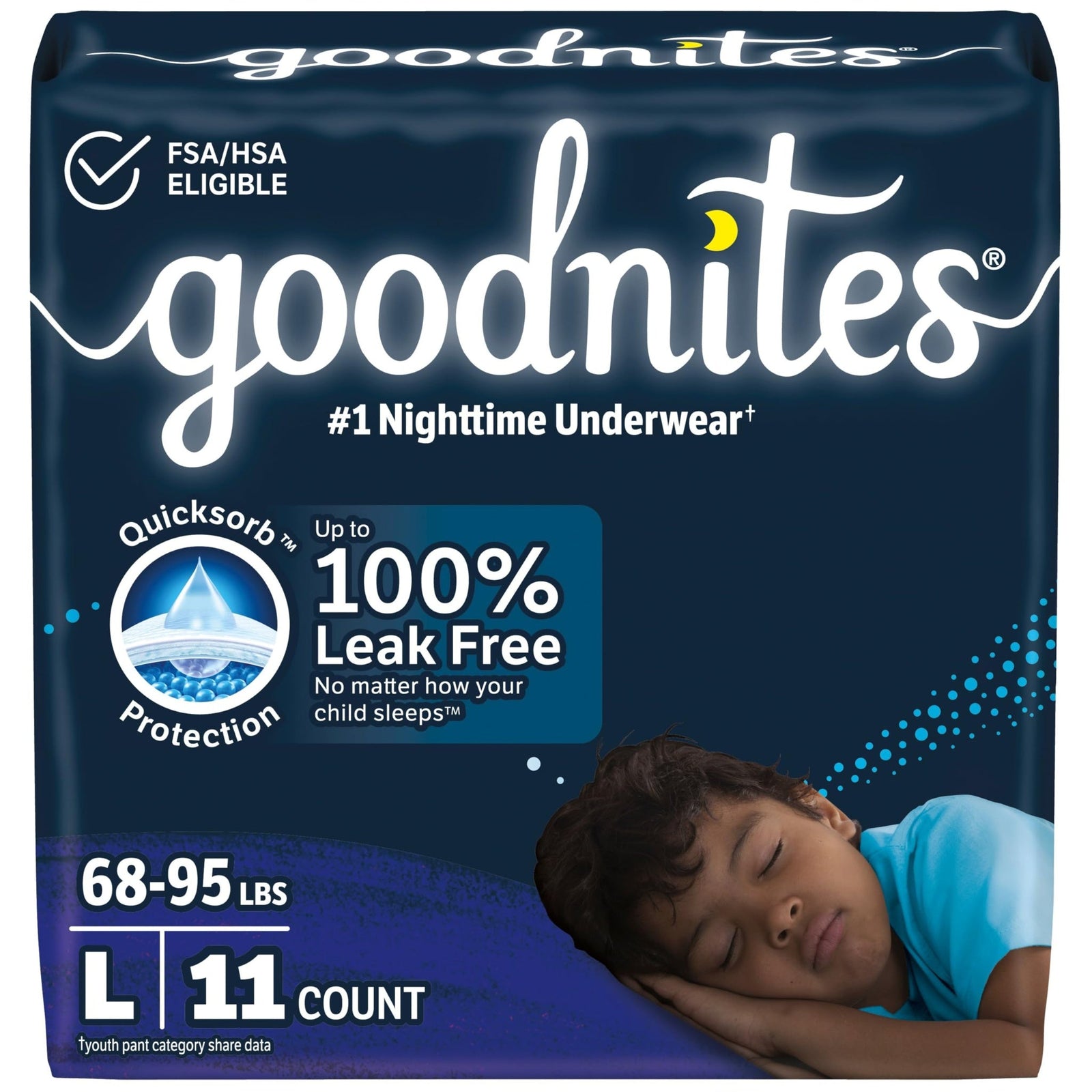 Goodnites Boys' Underwear Size L (11 Count)