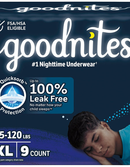 Goodnites Boys' Underwear Size XL (9 Count)