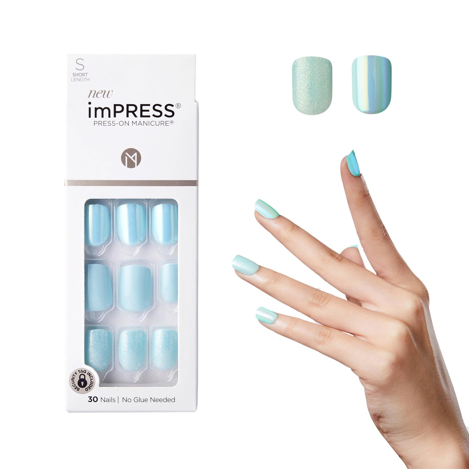 Kiss imPRESS Nails Rain Check Squoval (30 Nails)