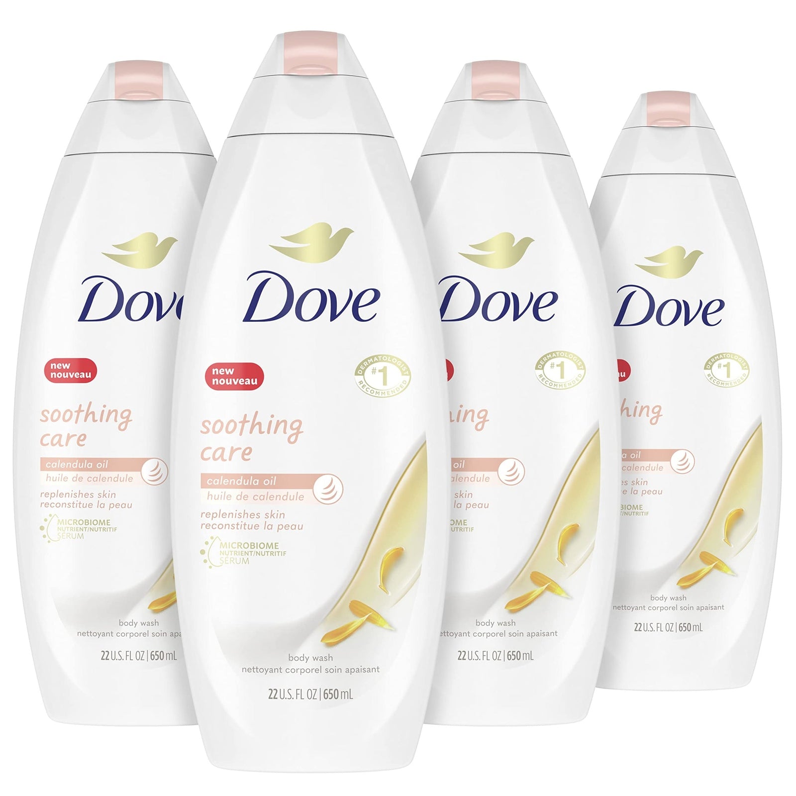 Dove Soothing Care Body Wash Calendula (22 oz, 4 Pack)
