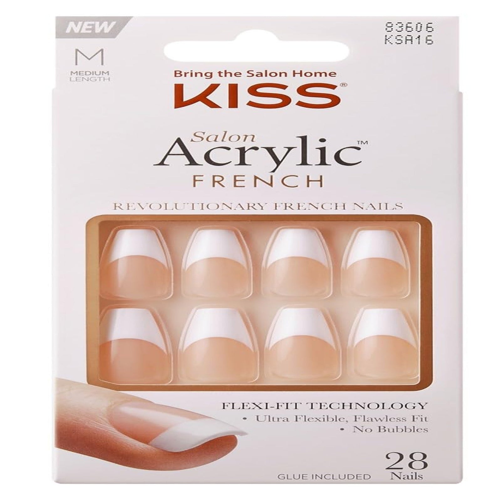 Kiss Salon Acrylic French Nails Medium (2-pack)