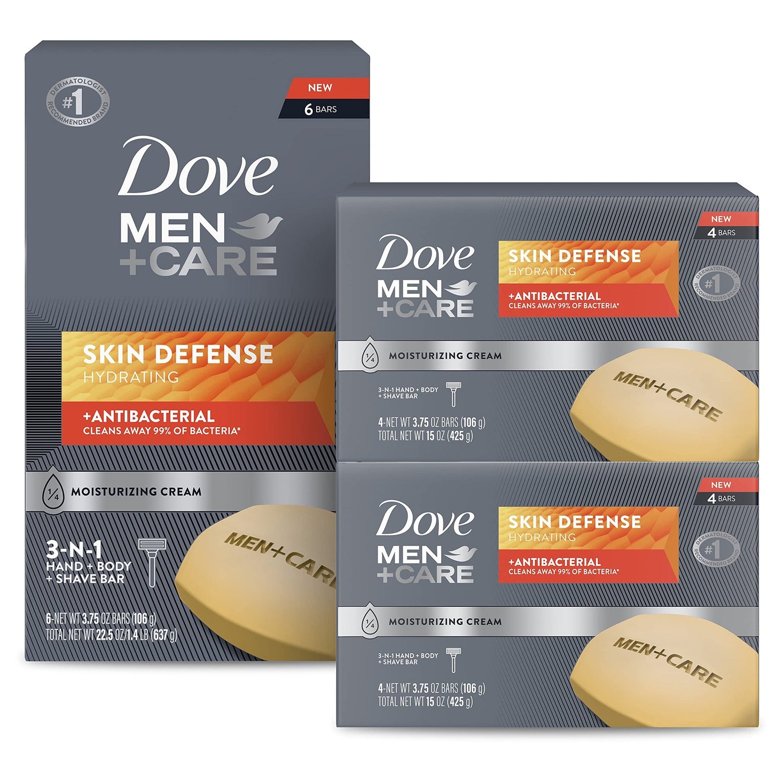 Dove Men+Care Soap Bar Skin Defense (3.75 oz, 14-pack)