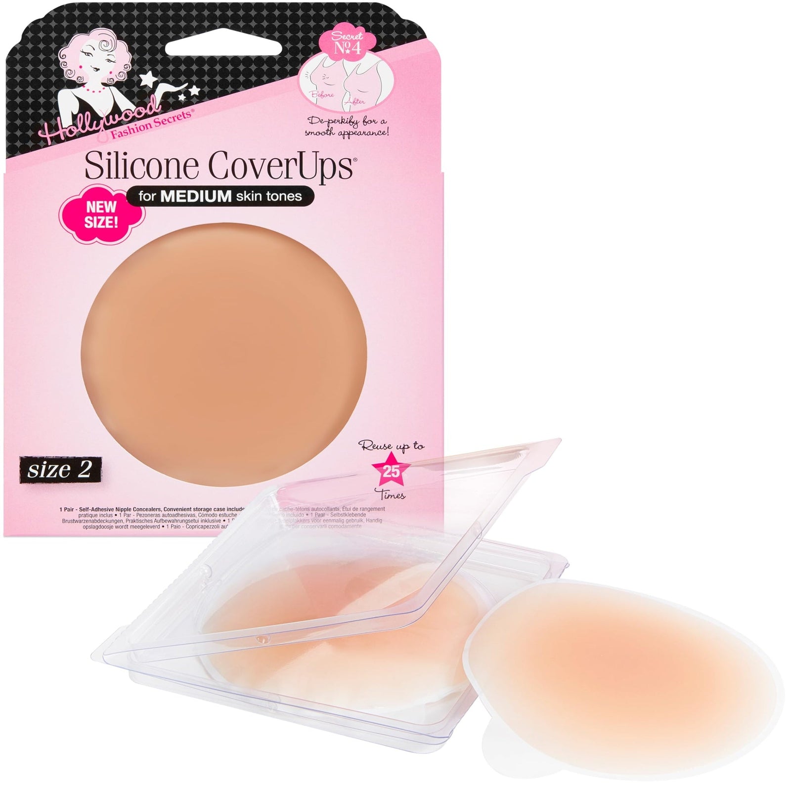 Hollywood Fashion Secrets Silicone Coverups Medium (1 Pack)