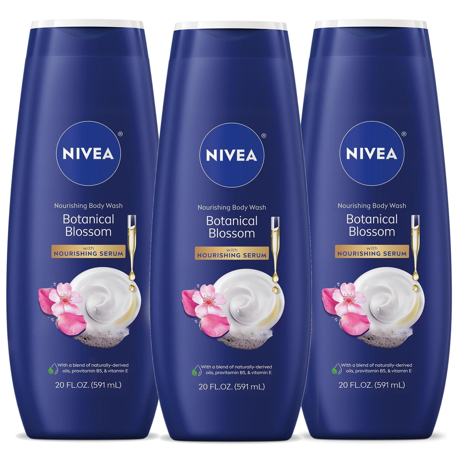 Nivea Botanical Blossom Body Wash (20 oz, 3 Pack)