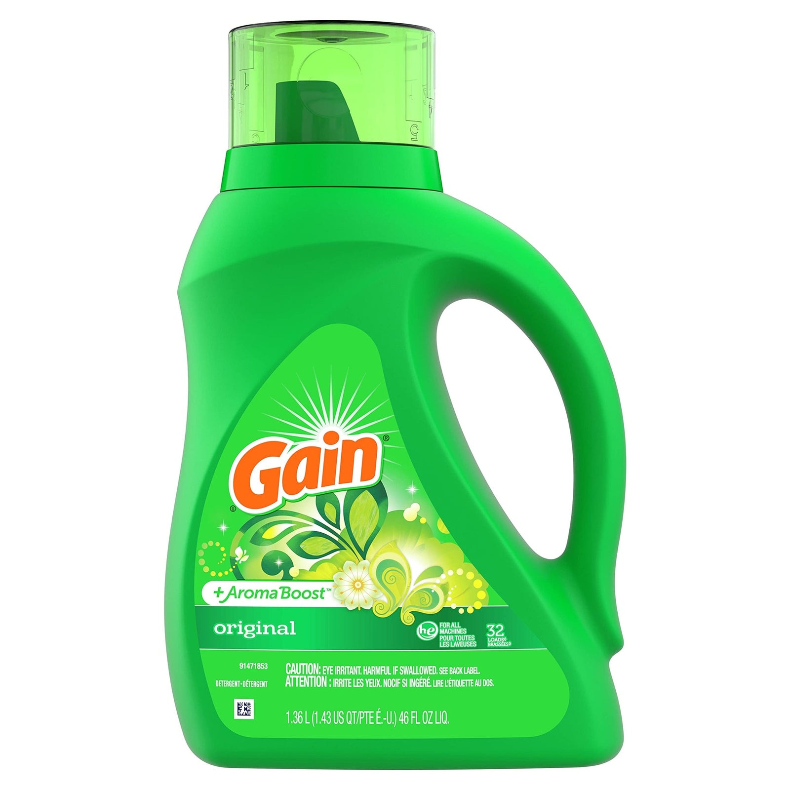 Gain Liquid Laundry Detergent (46 oz, 6 Pack)