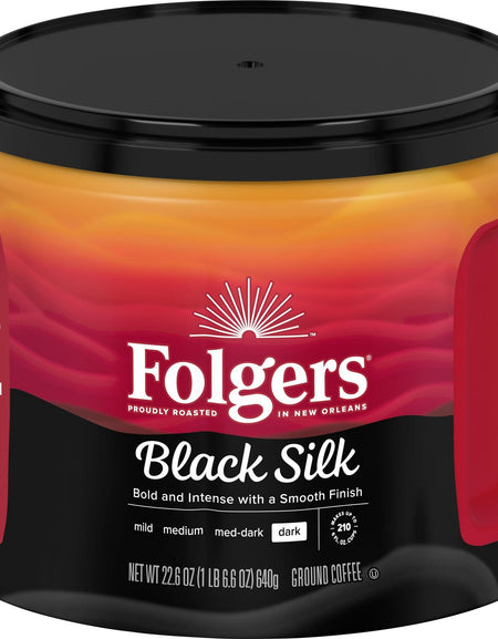 Folgers Black Silk Dark Roast Ground Coffee (22.6 oz)