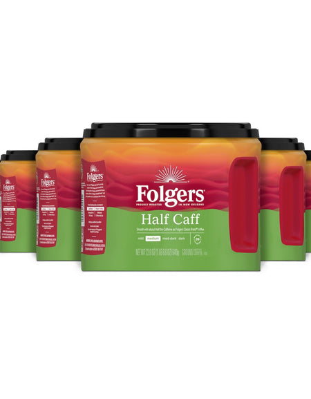 Folgers Half-Caff Medium Roast Ground Coffee (22.6 oz, 6-pack)