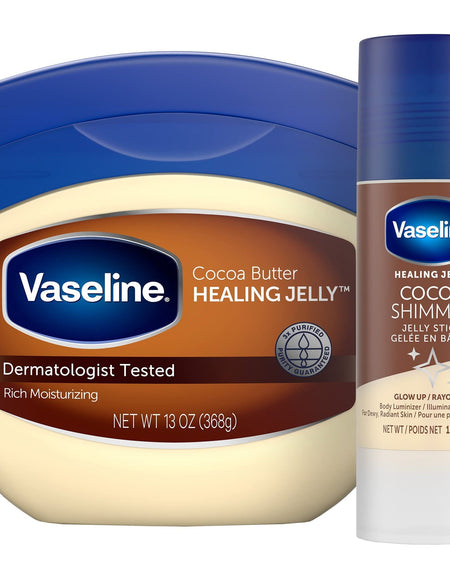 Vaseline Healing Jelly Cocoa Butter + Shimmer Stick (13 oz + 1.4 oz)