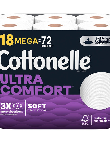 Cottonelle Ultra Comfort Toilet Paper (18 Mega Rolls)