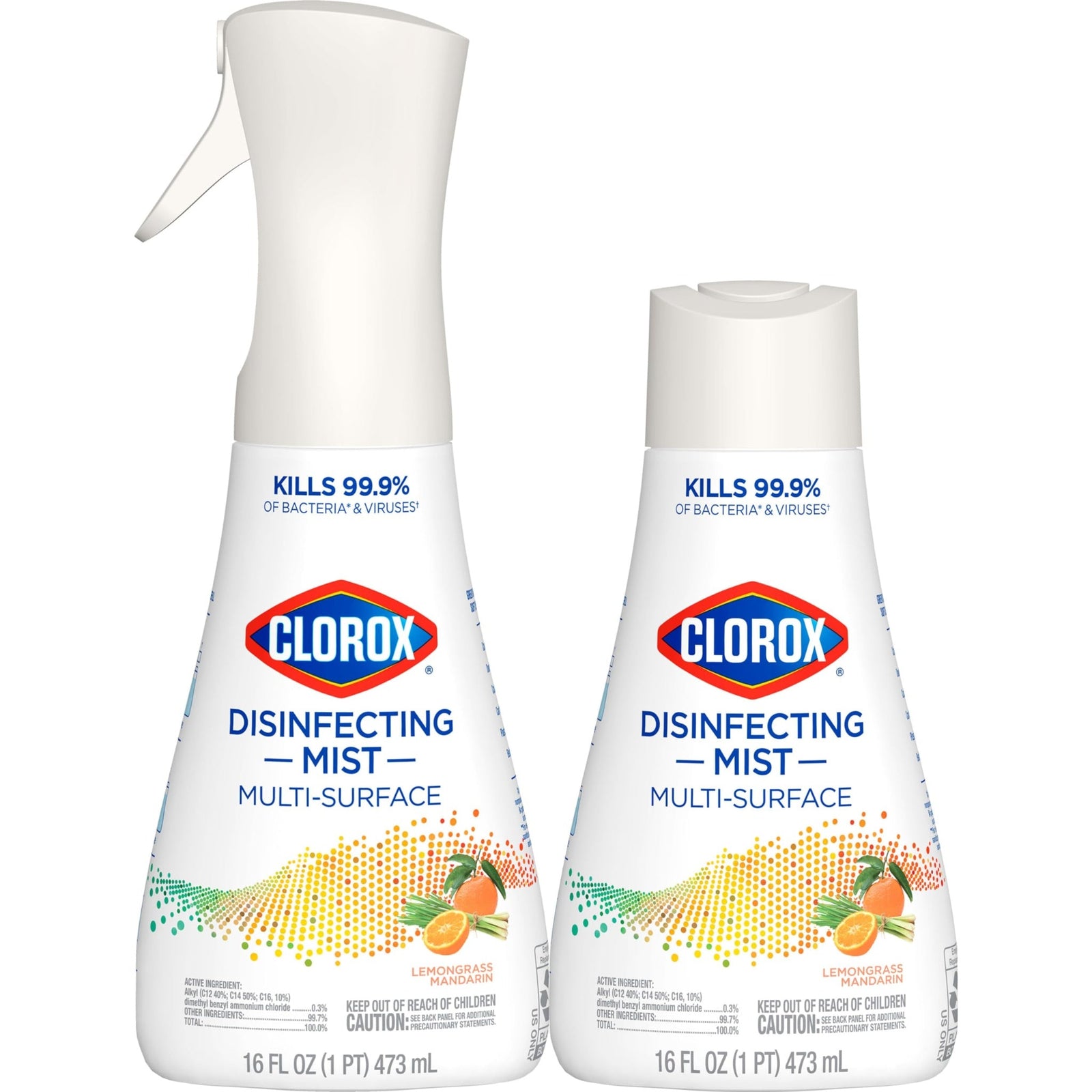 Clorox Disinfecting Mist Lemongrass Mandarin (16 oz, Sprayer + Refill)