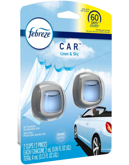 Febreze Car Vent Clip Linen & Sky (2 Count)