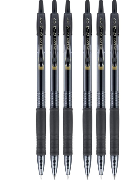 Pilot G2 Gel Pens Black (6 Pack)