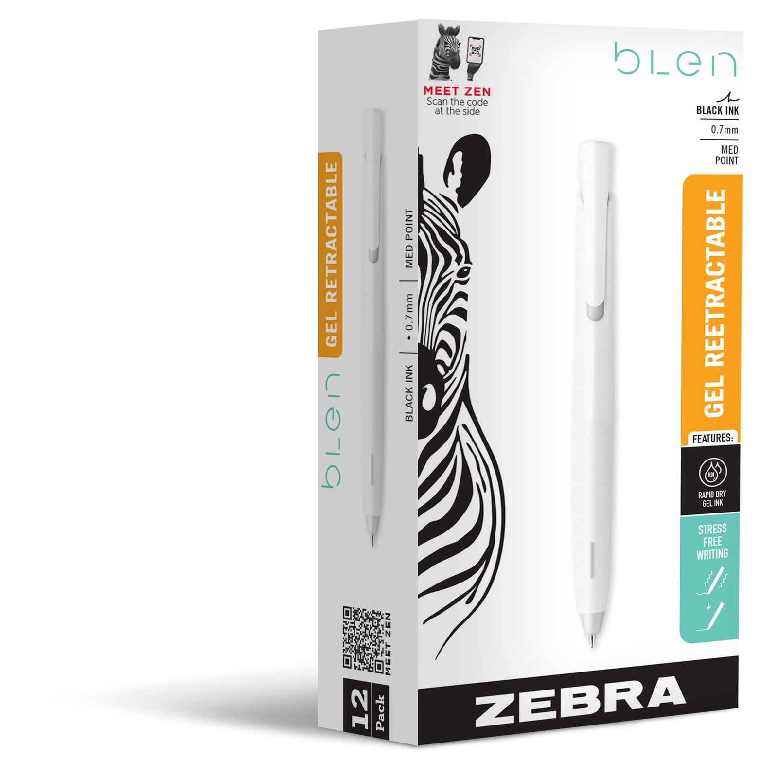 Zebra bLen Gel Pens Black (12 Pack)
