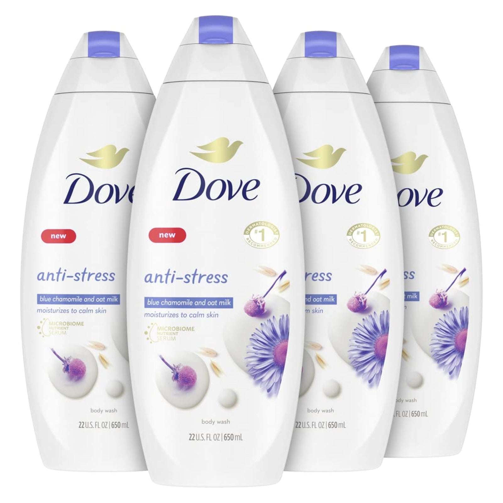 Dove Body Wash Blue Chamomile (22 oz, 4 Pack)