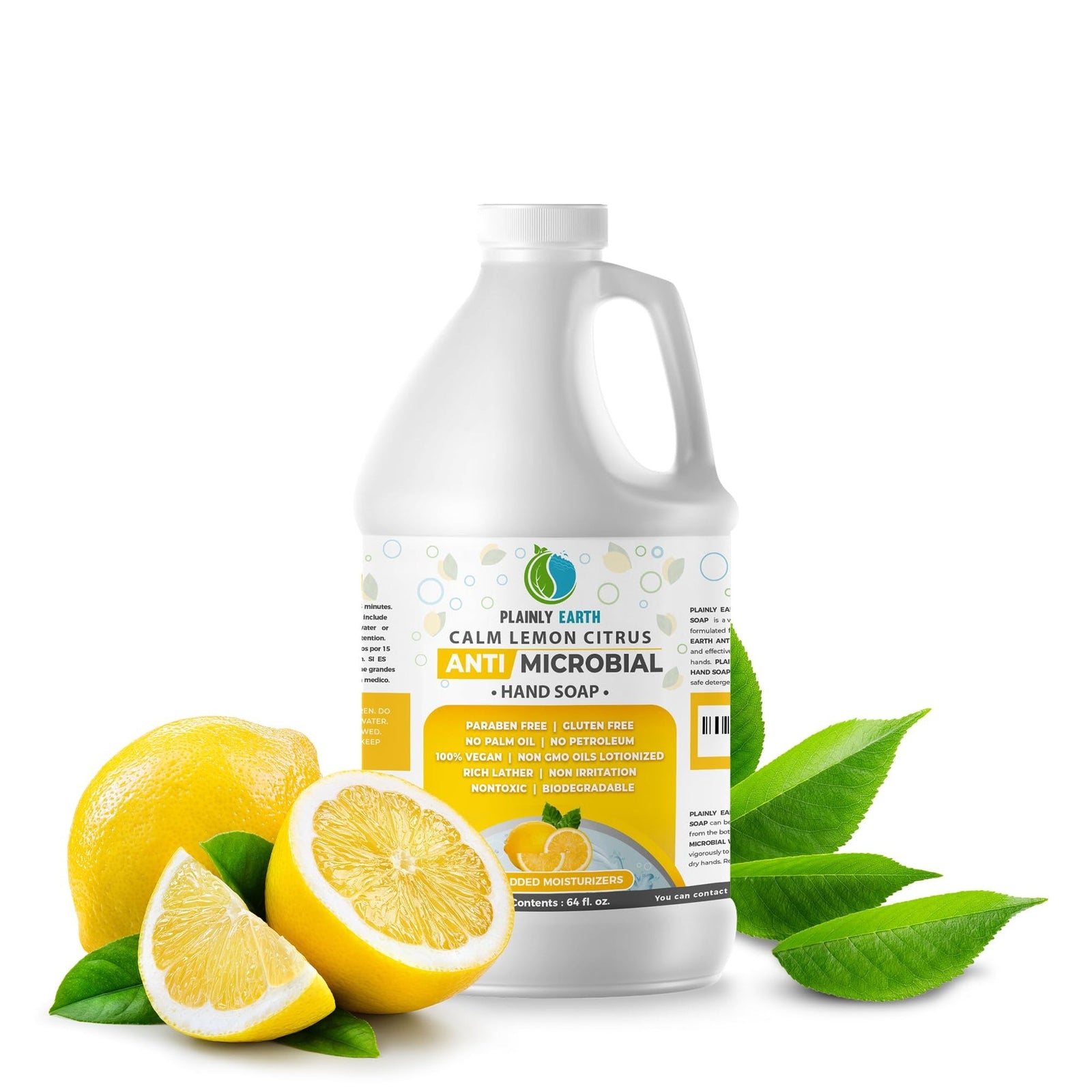 Plainly Earth Antimicrobial Hand Soap Lemon Citrus (64 oz)