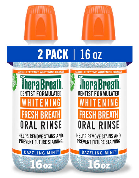 TheraBreath Whitening Mouthwash Dazzling Mint (16 oz, 2 Pack)